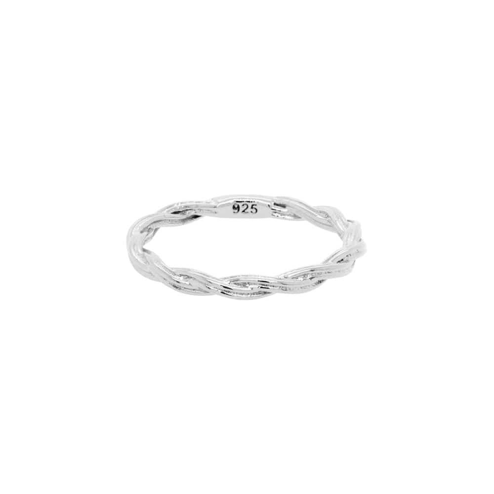 Twisted Lines 925 Silver Ring Thin