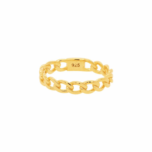 Round Linked Twist Chain Ring 925 Silver