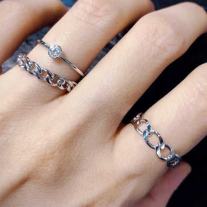 Bezel Cubic Zirconia 925 Silver Ring