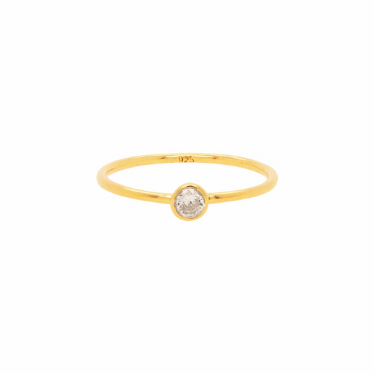 Bezel Cubic Zirconia 925 Silver Ring