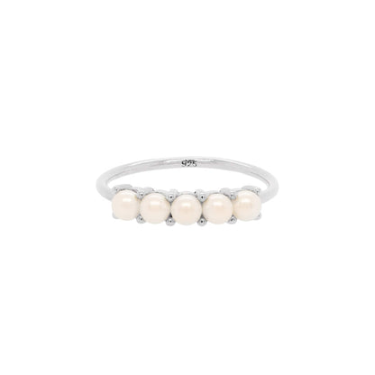 Five Freshwater Pearl Ball Bar Ring