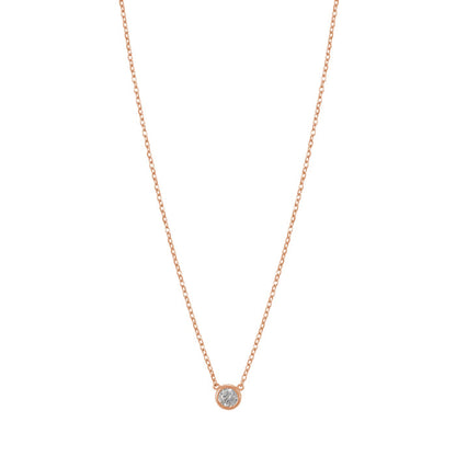 CZ Bezel 4mm Stud Standard Chain Necklace