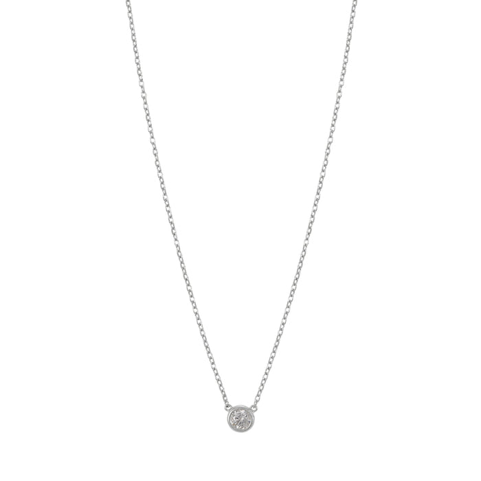 CZ Bezel 4mm Stud Standard Chain Necklace