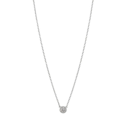CZ Bezel 4mm Stud Standard Chain Necklace