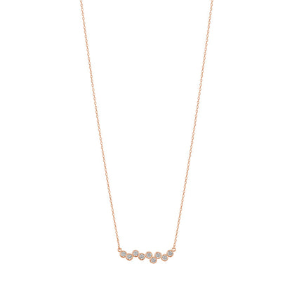 Bezel Cubic Zirconia Bar Solid Silver Necklace
