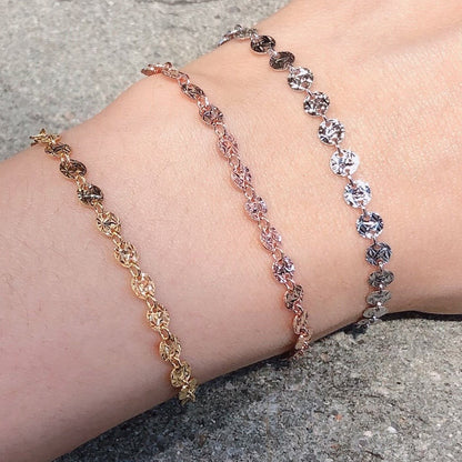 Circle Mini Disc Coin Chain Bracelet
