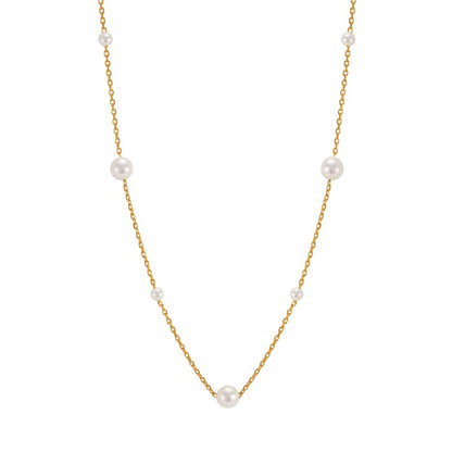 Freshwater Pearl Station Chain Necklace Medium