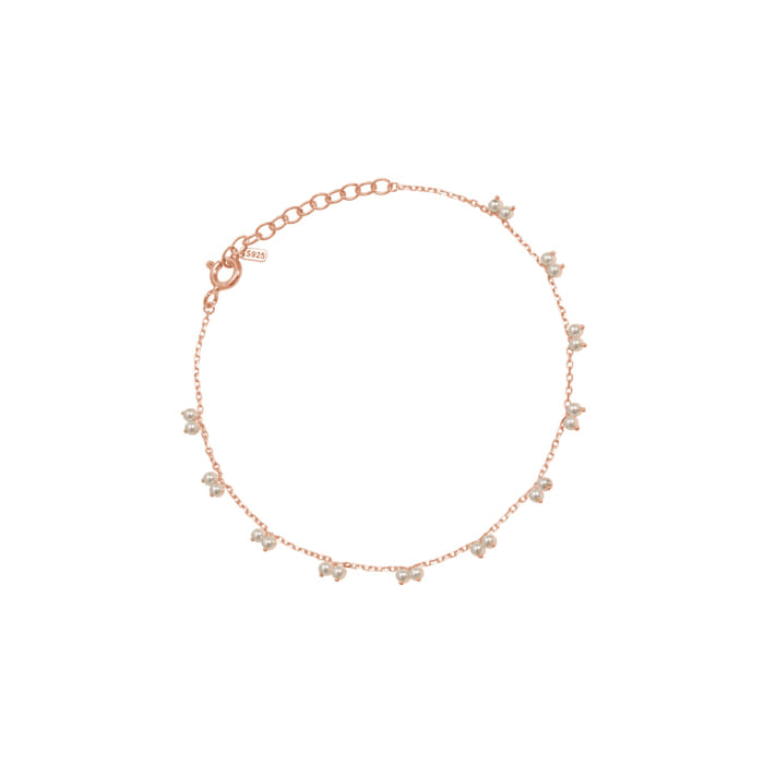 Double Mini Pearl Station 925 Bracelet
