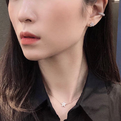 Five Leaves Flower CZ Necklace