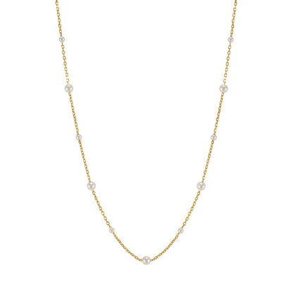 Freshwater Pearl Station Chain Necklace Mini