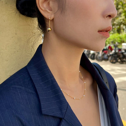 Freshwater Pearl Station Chain Necklace Mini