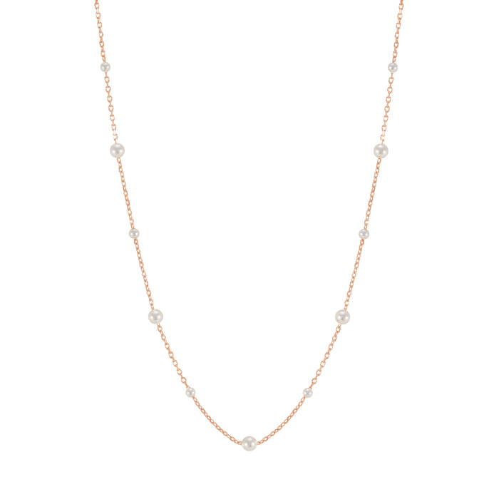 Freshwater Pearl Station Chain Necklace Mini