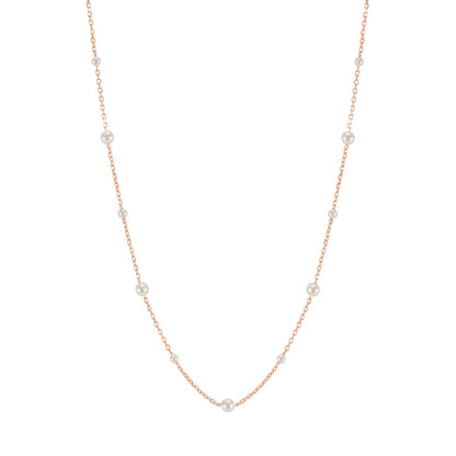Freshwater Pearl Station Chain Necklace Mini