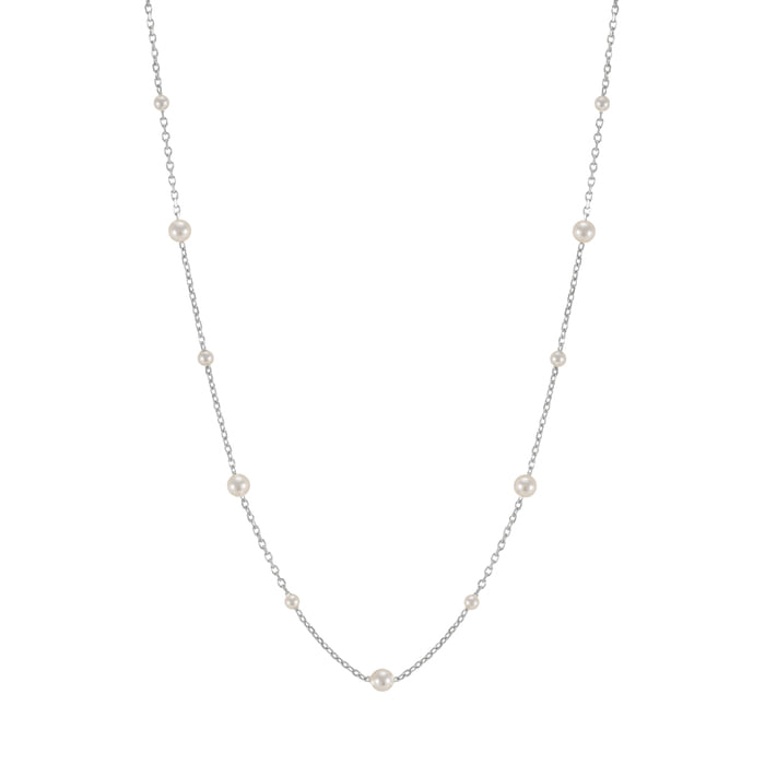 Freshwater Pearl Station Chain Necklace Mini