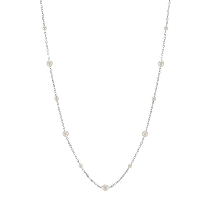 Freshwater Pearl Station Chain Necklace Mini