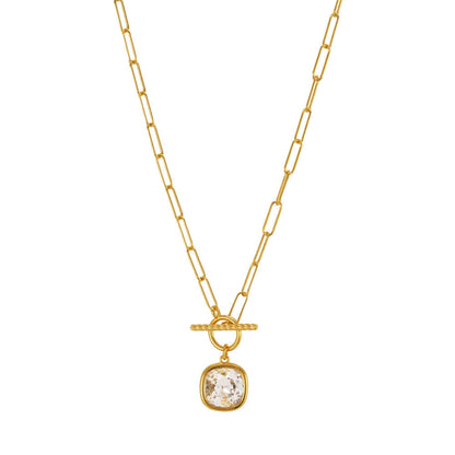 Toggle CZ Charm Paperclip Chain