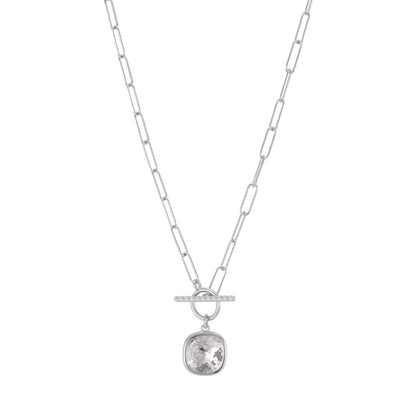 Toggle CZ Charm Paperclip Chain