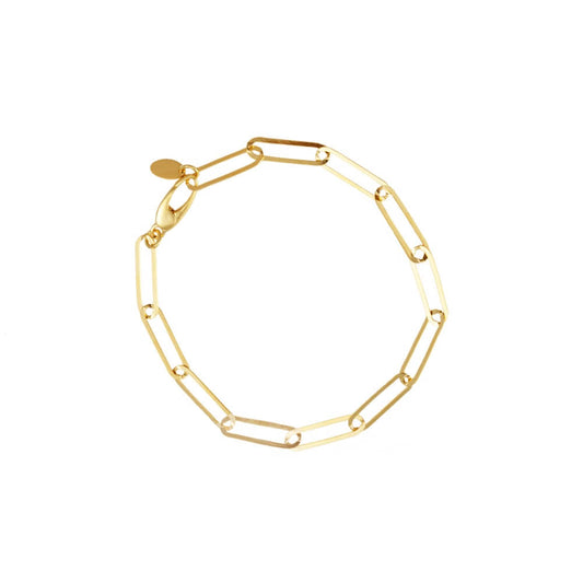 Paper Clip Chain 925 Silver Bracelet
