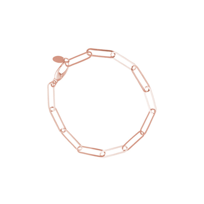 Paper Clip Chain 925 Silver Bracelet