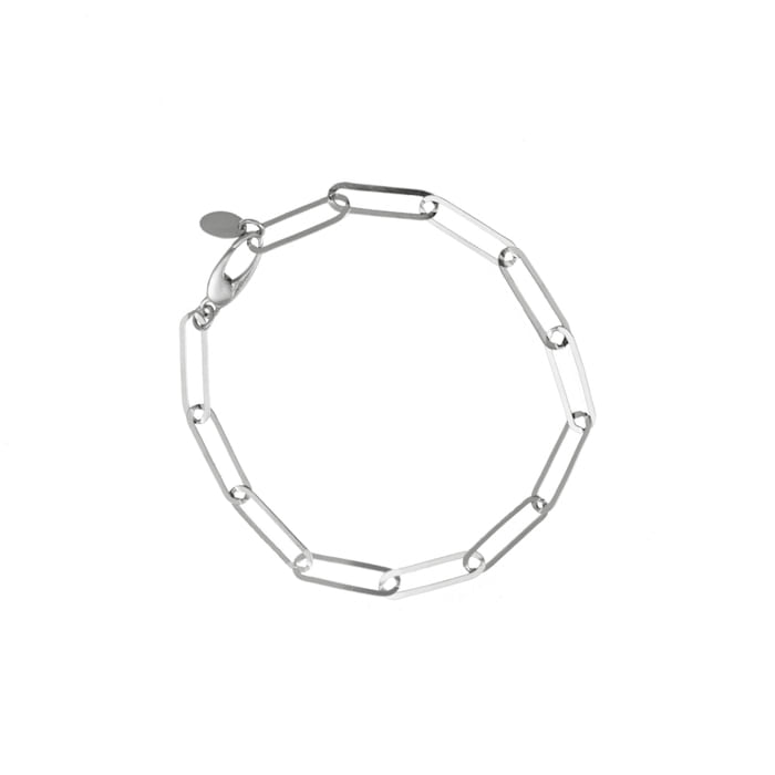 Paper Clip Chain 925 Silver Bracelet