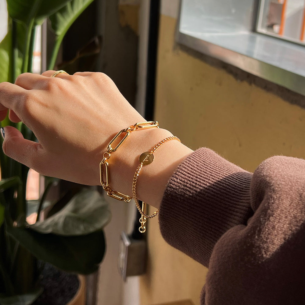 Bold Paper Clip Chain 925 Silver Bracelet