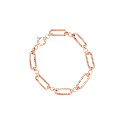 Bold Paper Clip Chain 925 Silver Bracelet