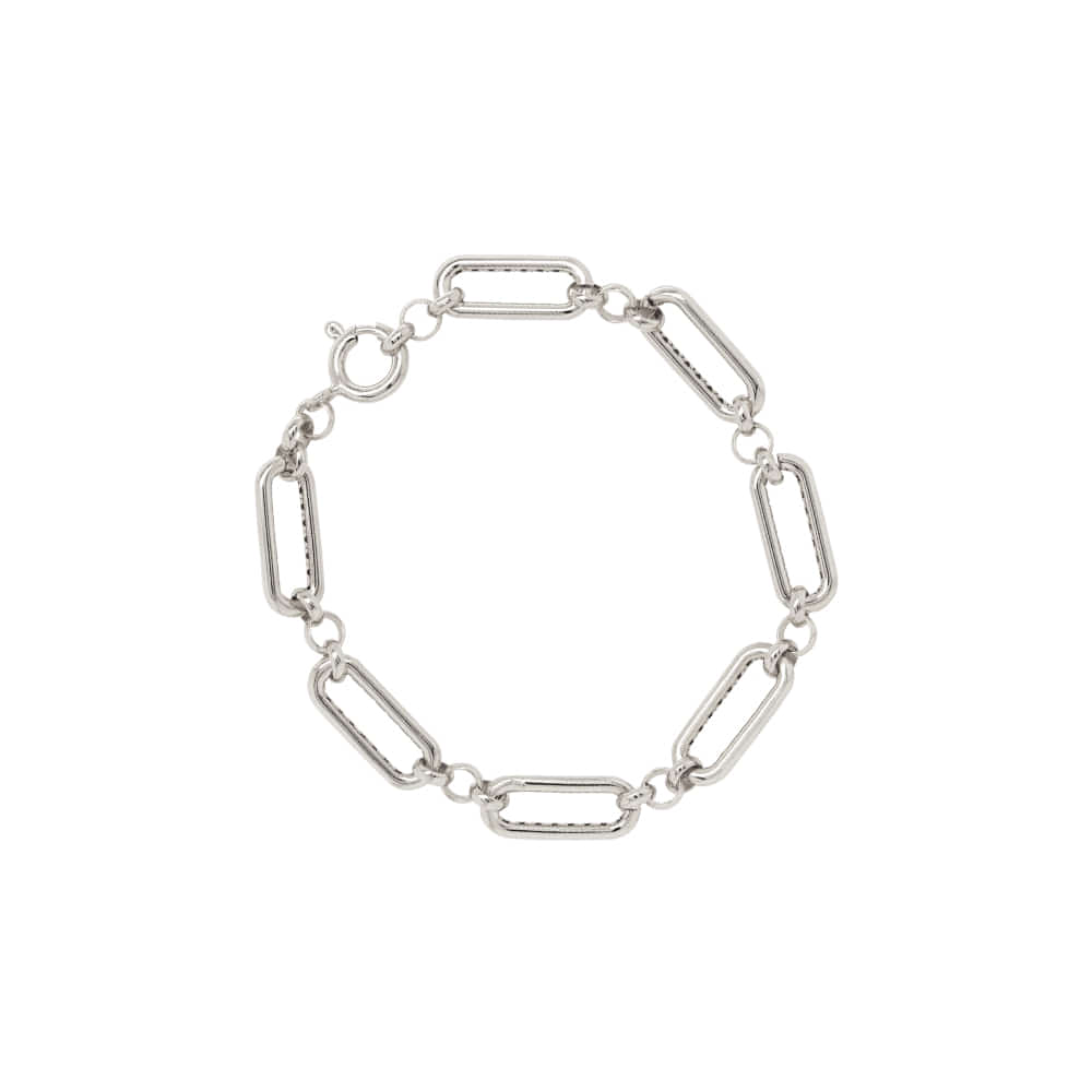 Bold Paper Clip Chain 925 Silver Bracelet