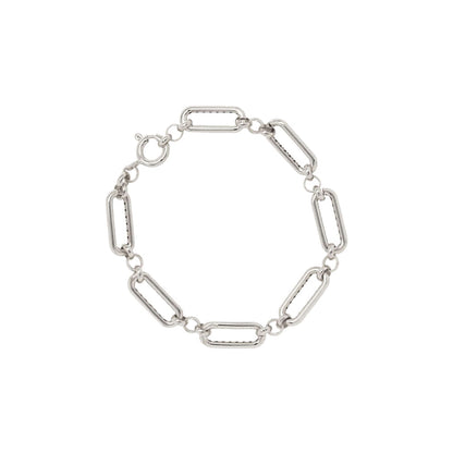 Bold Paper Clip Chain 925 Silver Bracelet