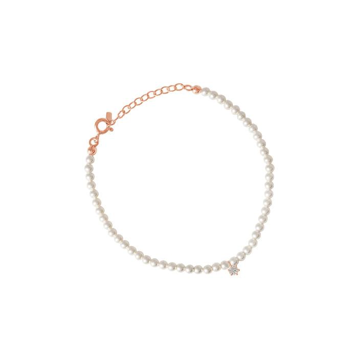 Freshwater Pearl CZ Charm Bracelet
