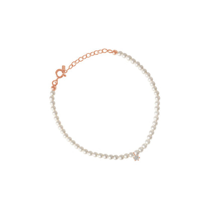 Freshwater Pearl CZ Charm Bracelet