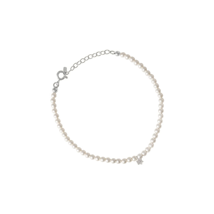 Freshwater Pearl CZ Charm Bracelet