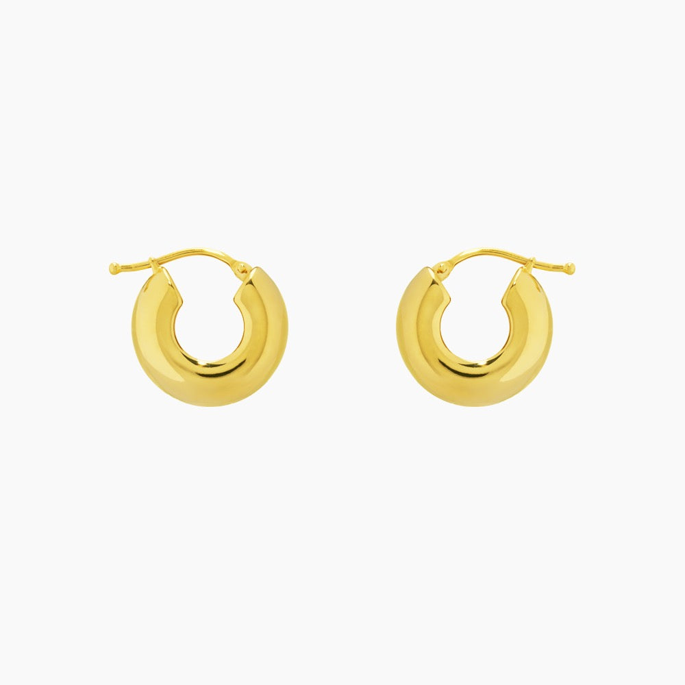 Round Bold Thick Small Hoops Earrings
