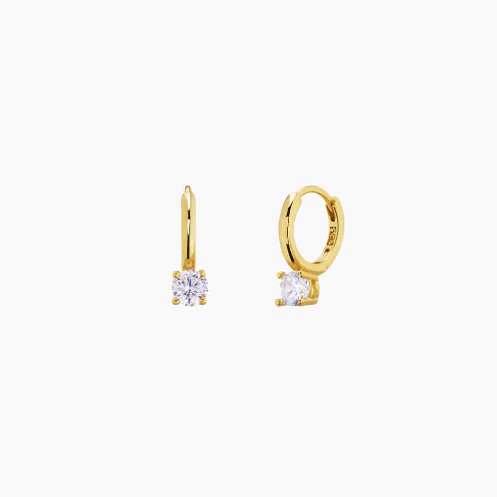 Mini Hoops with Cubic Zirconia Stud Earrings