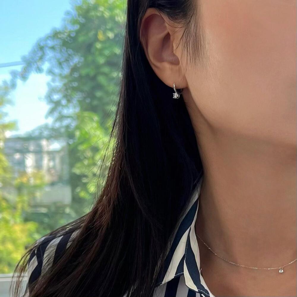 Mini Hoops with Cubic Zirconia Stud Earrings