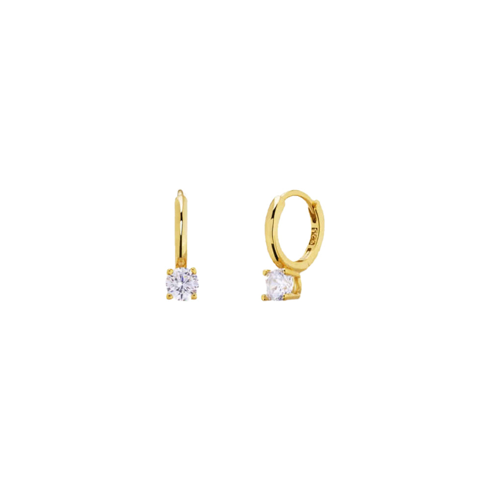 Mini Hoops with Cubic Zirconia Stud Earrings