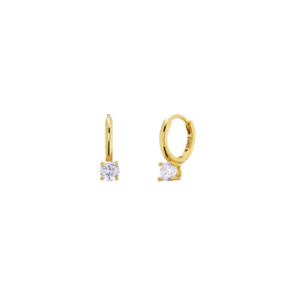 Mini Hoops with Cubic Zirconia Stud Earrings