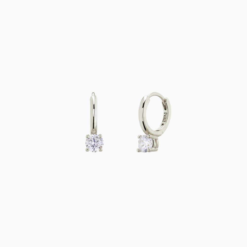 Mini Hoops with Cubic Zirconia Stud Earrings