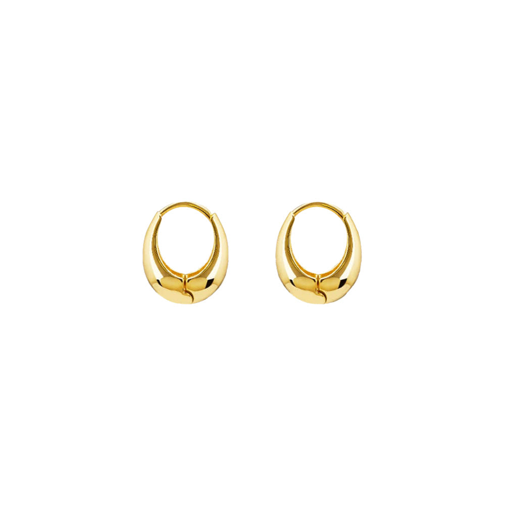 Oval Bold Medium Hoops Earrings