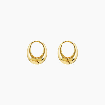 Oval Bold Medium Hoops Earrings