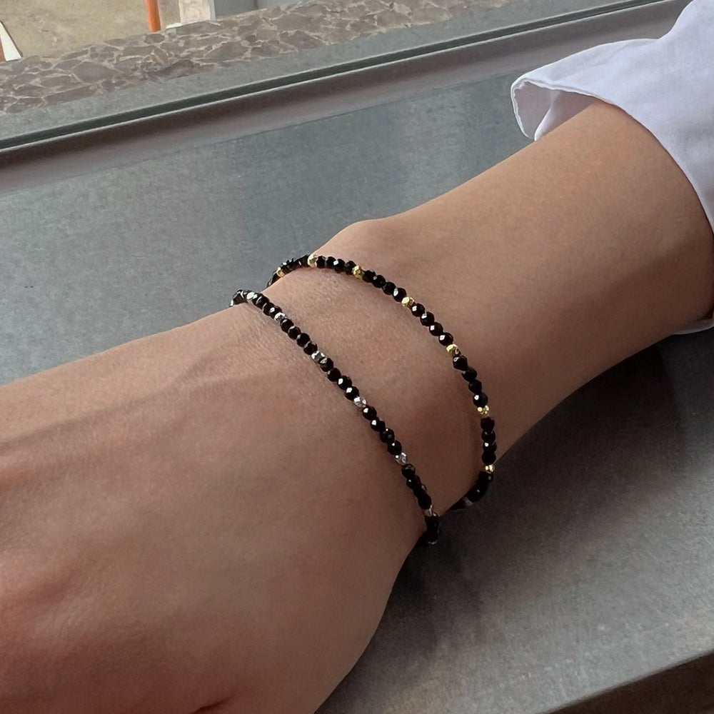 Black Spinel Gemstone Beads Bracelet