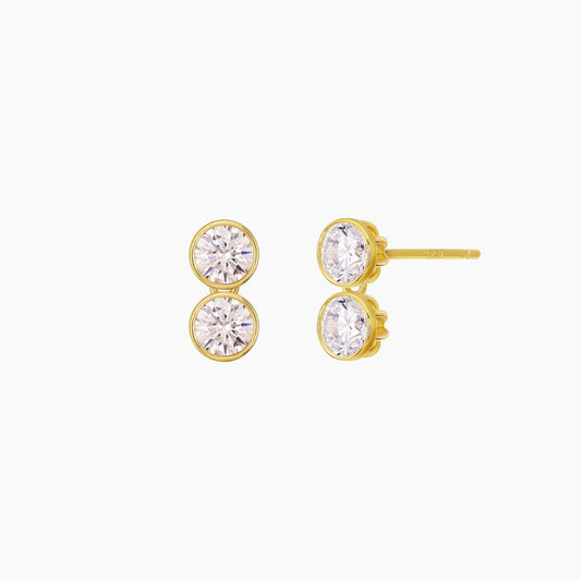 Double Cubic Zirconia Drop Earrings