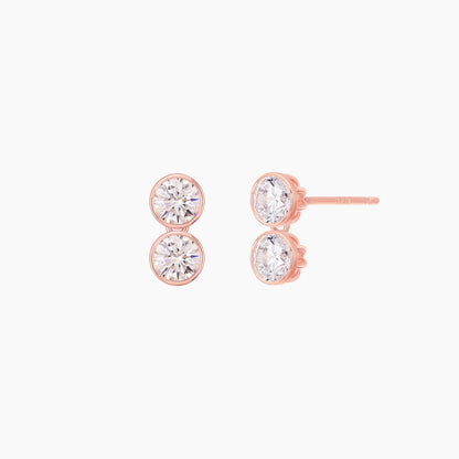 Double Cubic Zirconia Drop Earrings