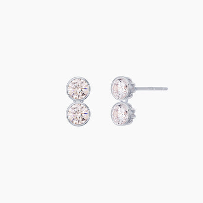 Double Cubic Zirconia Drop Earrings
