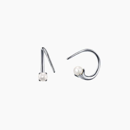 Twisted Conch Spiral Helix Earrings Pearl