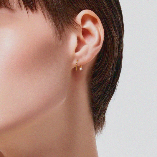 Twisted Conch Spiral Helix Earrings Pearl