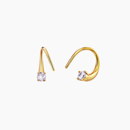 Twisted Conch Spiral Helix Earrings CZ