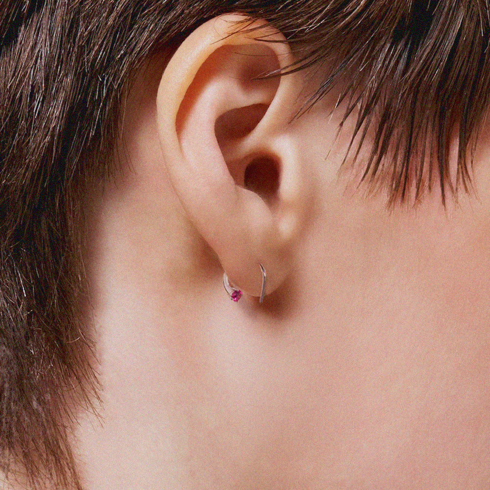 Twisted Conch Spiral Helix Earrings CZ