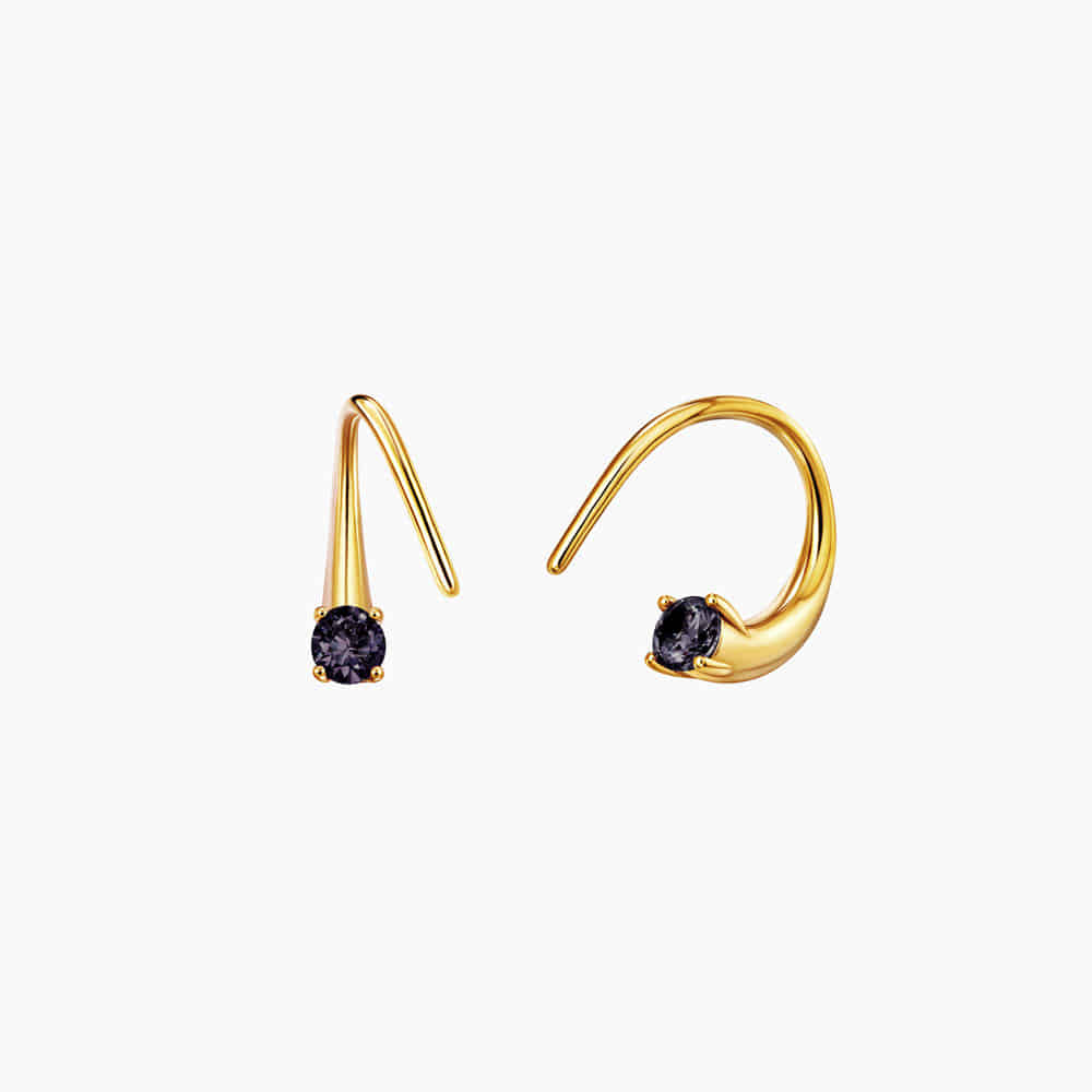 Twisted Conch Spiral Helix Earrings CZ