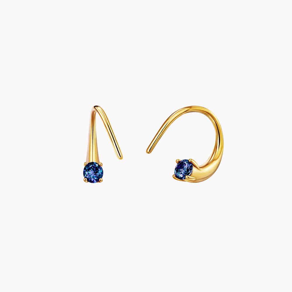Twisted Conch Spiral Helix Earrings CZ