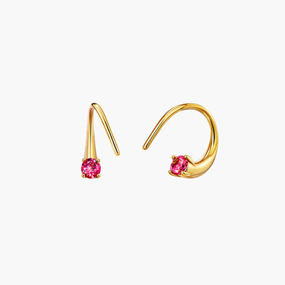 Twisted Conch Spiral Helix Earrings CZ